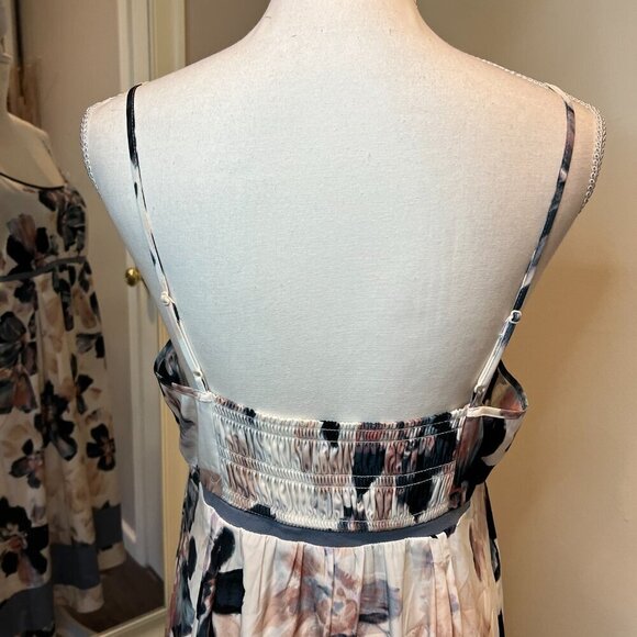 Simply Vera Vera Wang Watercolor Floral Asymmetrical Dress, Size Large - Picture 9 of 16